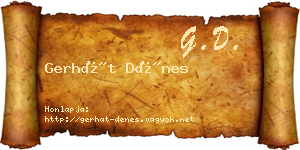 Gerhát Dénes névjegykártya